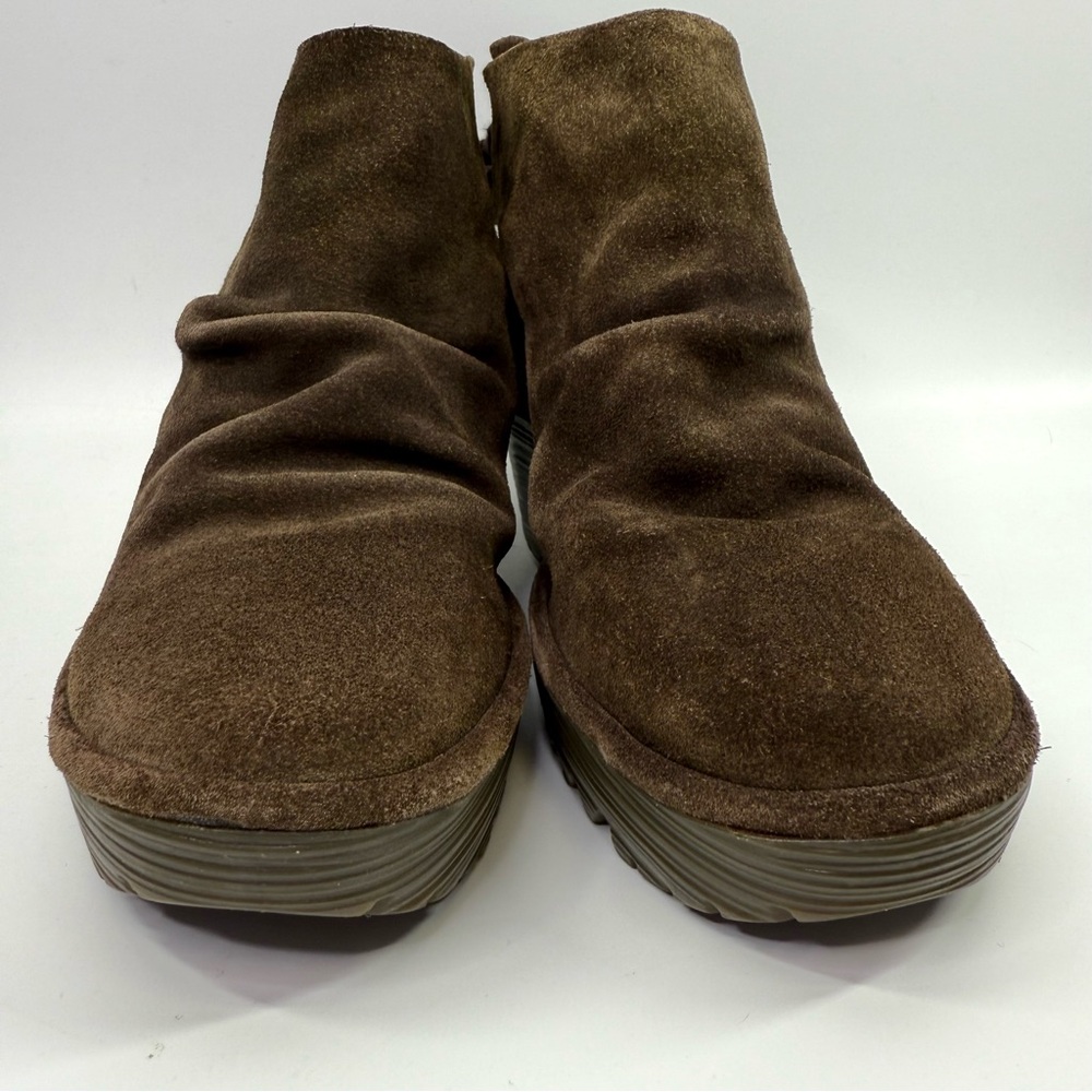Fly London Yama Suede Wedge Ankle Booties Brown 39/US 8-8.5 - Picture 9 of 14